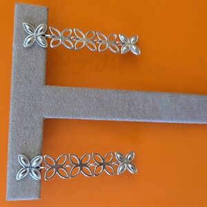 John Hardy 925 Silver Floral Drop Earrings